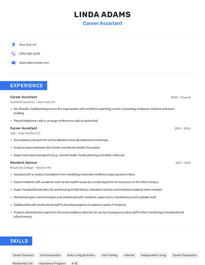 Career Assistant Resume