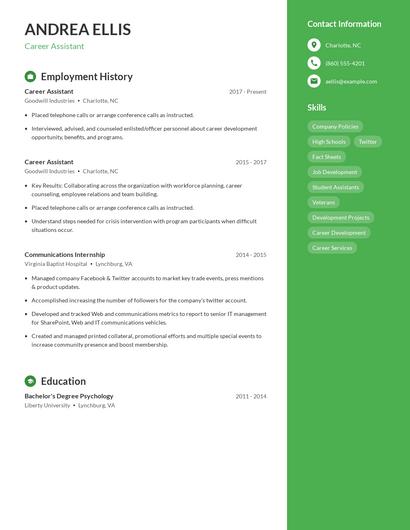 Career Assistant Resume