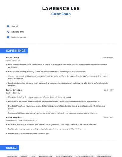 Career Coach Resume