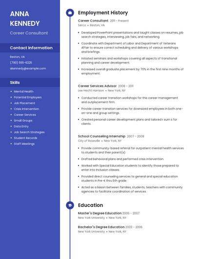 Career Consultant Resume