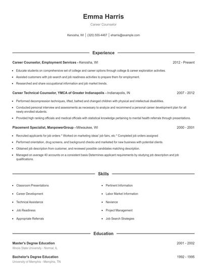 Resume example 1