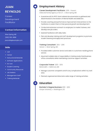 Career Development Facilitator Resume