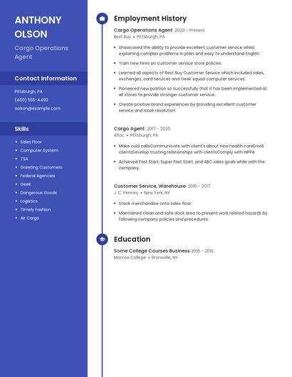 Cargo Operations Agent Resume