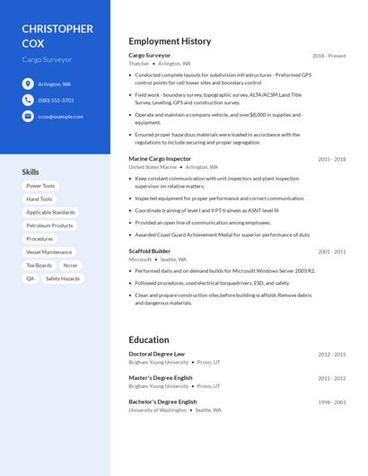 Cargo Surveyor Resume