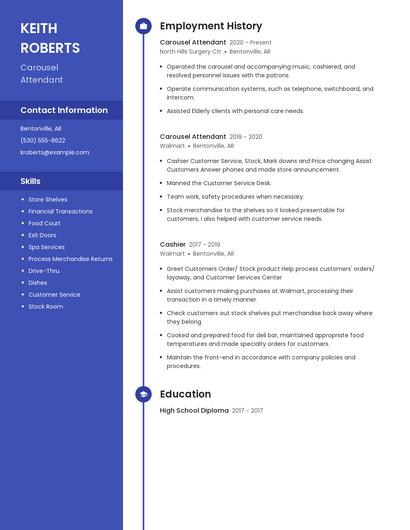 Carousel Attendant Resume