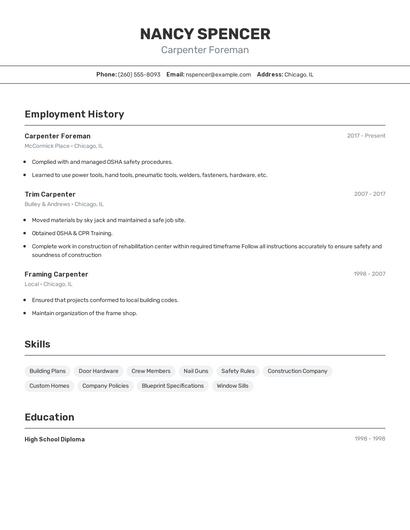 Resume example 2