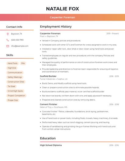 Resume example 3