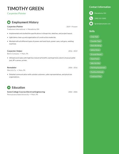 Resume example 5
