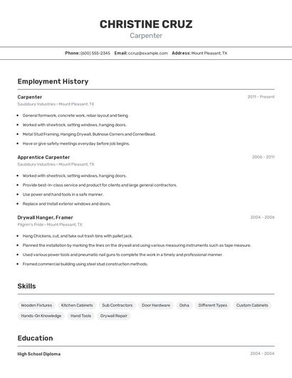 Resume example 2
