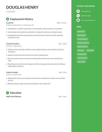 Carpenter Resume