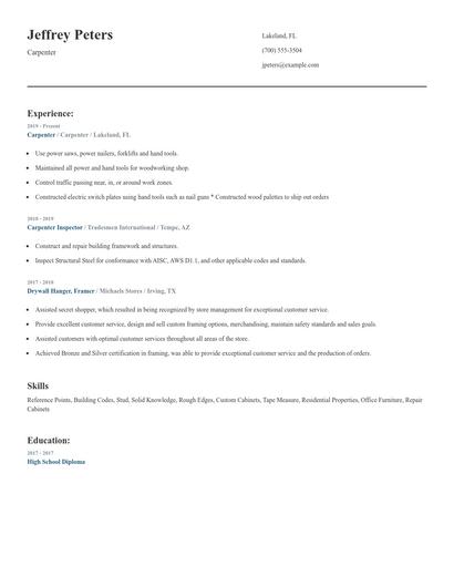 Carpenter Resume