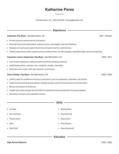 Carpenter Resume