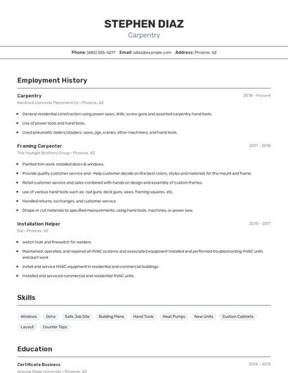 Resume example 2