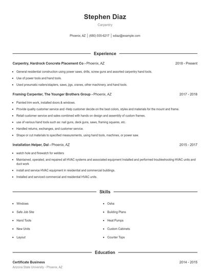 Resume example 1