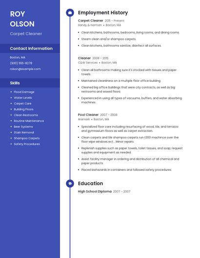 Carpet Cleaner Resume