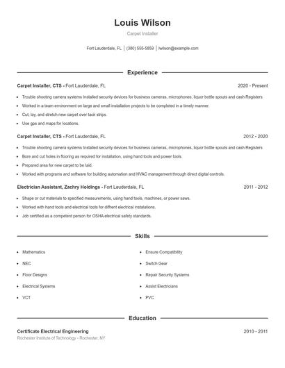 Resume example 1
