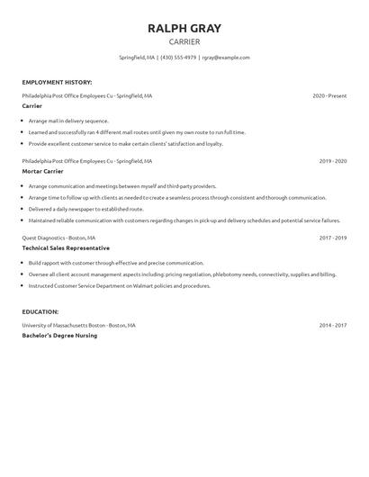 Carrier Resume