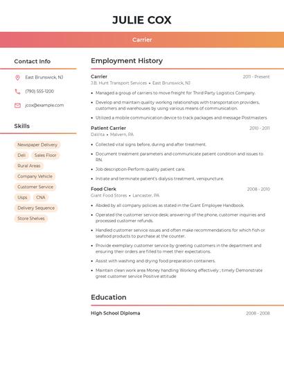 Resume example 3