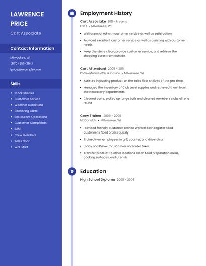 Cart Associate Resume