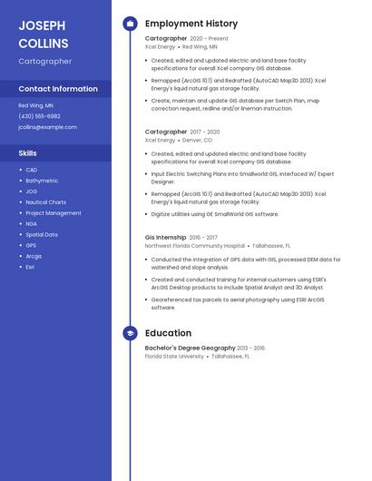 Cartographer Resume