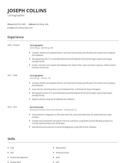 Cartographer Resume