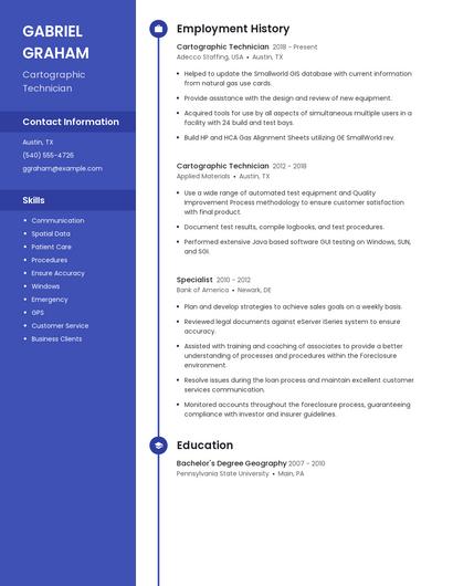 Cartographic Technician Resume