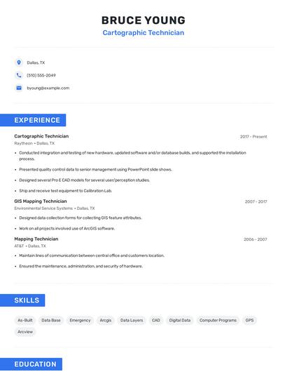 Cartographic Technician Resume