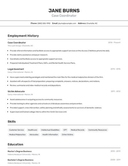 Resume example 2