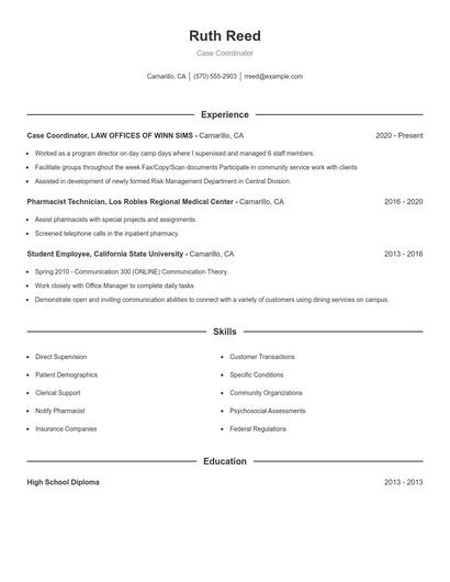 Resume example 1