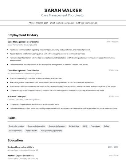 Resume example 2