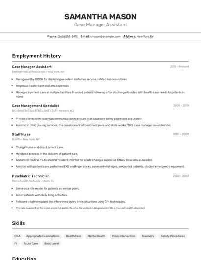 Resume example 2