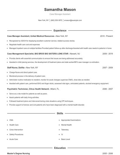 Resume example 1