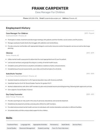 Resume example 2