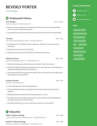 Resume example 5