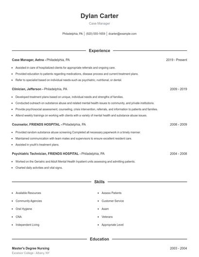 Resume example 1