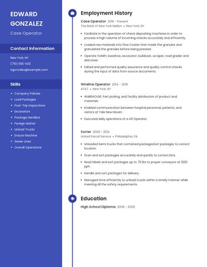 Case Operator Resume