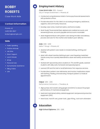 Case Work Aide Resume