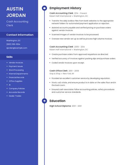 Cash Accounting Clerk Resume