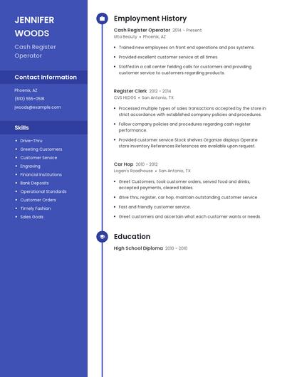 Cash Register Operator Resume