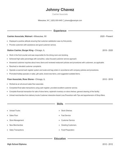 Resume example 1