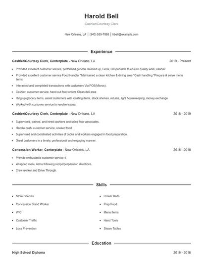 Resume example 1