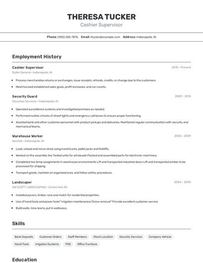 Resume example 2