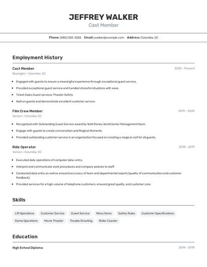 Resume example 2