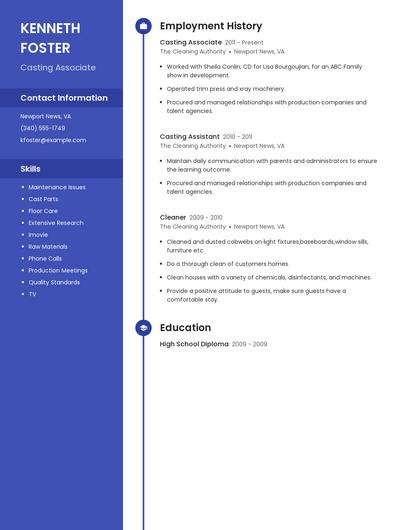 Casting Associate Resume