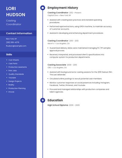 Casting Coordinator Resume