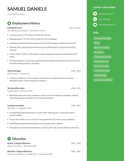 Casting Director Resume