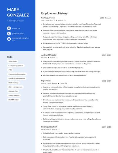 Casting Director Resume