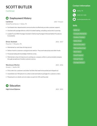 Cat Driver Resume