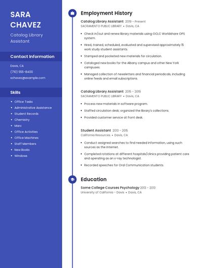 Catalog Library Assistant Resume