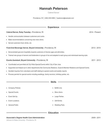 Resume example 1
